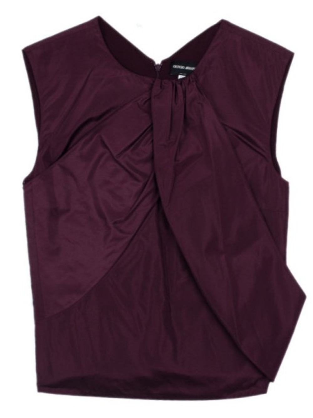Giorgio Armani. Silk Layered Blouse. Wine. Size Small.